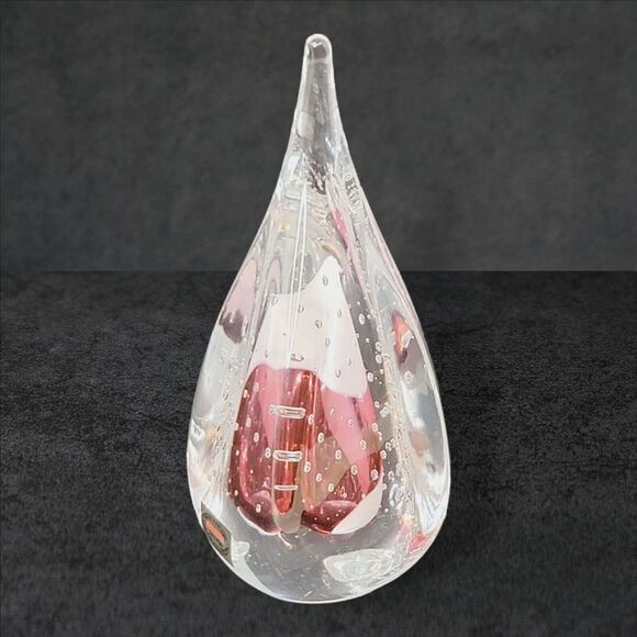 Poland 24% Lead Crystal Hersey's Kiss Shaped Paperweight Red Design - Picture 7 of 11